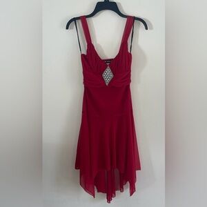 Jodi Kristopher Red Bejeweled Homecoming Dress Sz Small